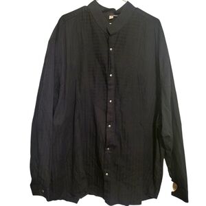 WahMaker Frontier Wear Shirt Mens Large Blk Cowboy Western Collar Woven Knit 3X